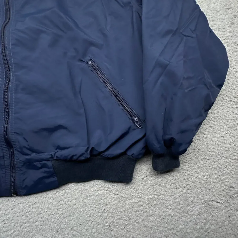 Vintage LL Bean Three Season Jacket Mens XXL Navy Lined Bomber Full Zip